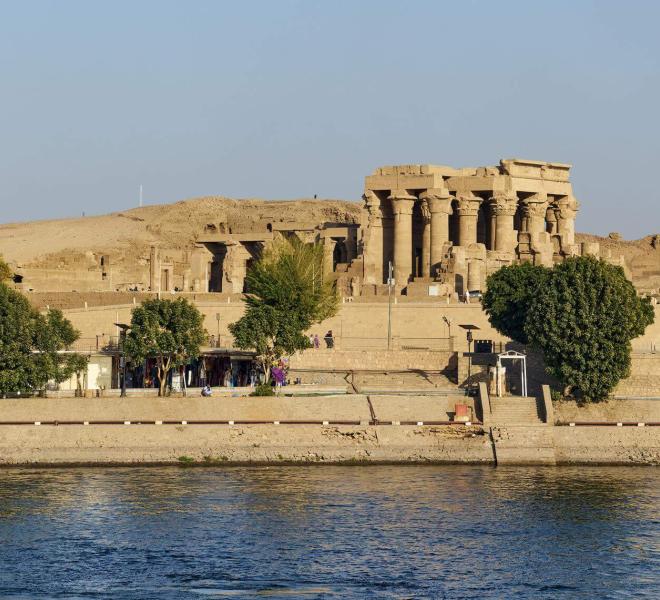 Nile cruise ship sailing between Luxor and Aswan