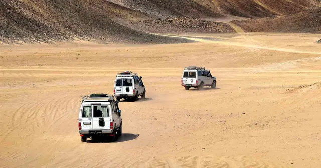 Jeeps in the desert